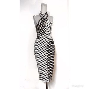 Bec & Bridge halter black & white polka dot dress